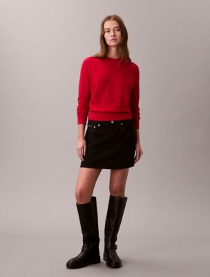 Smooth Cotton Monogram Sweater, Scarlet Sage
