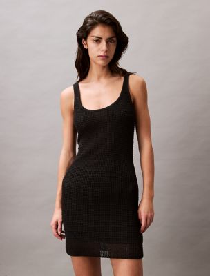 Sweater Stitch Midi Dress, Black