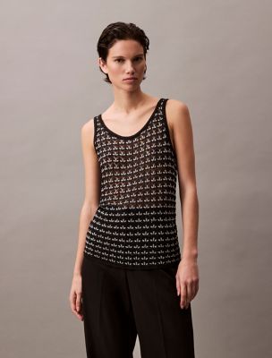 Jacquard Textured Tank, Black
