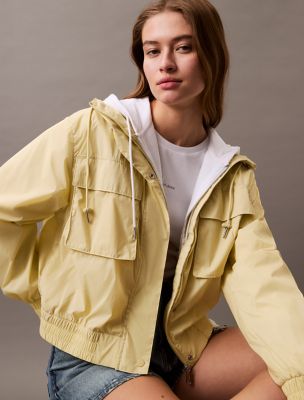 Cropped Hooded Jacket, Hay