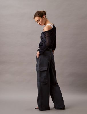 ★ ★ Women's Utility Canvas Cargo Pants 47B605G Utility Canvas Cargo Pant | Calvin Klein