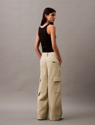 ★ ★ Women's Utility Canvas Cargo Pants 47B605G Utility Canvas Cargo Pant | Calvin Klein® USA
