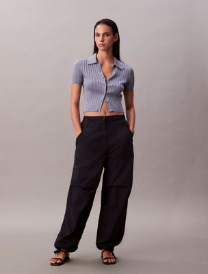 Crinkle Nylon Parachute Pants