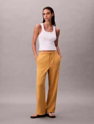 Double Gauze Pull-On Pants, Amber Gold