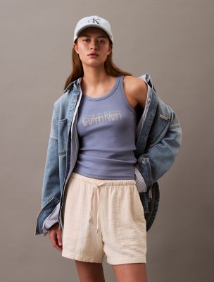 Double Gauze Pull-On Short, Chalk
