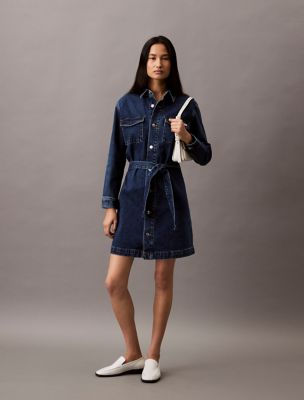 Denim Shirt Dress, Dark Whirlpool