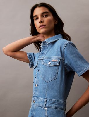 white christmas dresses Calvin Klein Iconic Denim Mini Dress main image 0