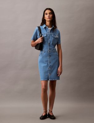 Denim Trucker Dress, Riptide