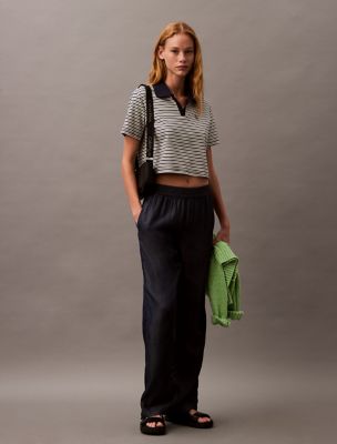 Relaxed Denim Pull-On Jeans, Navy Indigo