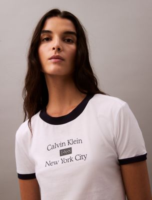 Logo Graphic Cropped Classic T-Shirt, Brilliant White / Baritone Blue