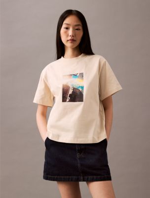 Cityscape Graphic Boxy T-Shirt, Brazilian Sand