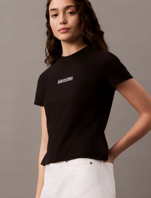 Overlap Logo Slim T-Shirt, Black Beauty