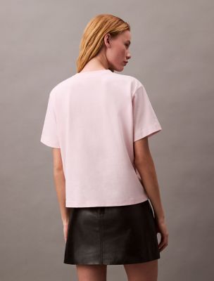Tシャツ・カットソー   Men's Relaxed Fit Varsity CK Logo Patch Short S Relaxed Varsity Logo T-Shirt | Calvin Klein