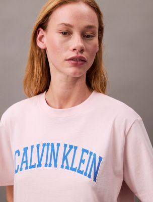 Boxy Varsity Logo T-Shirt, Crystal Pink