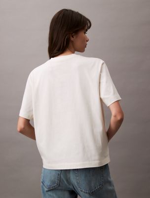 売れ筋商品|||カルバンクライン カットソー トップス レディース Women's Boxy Varsity Logo T-Shirt Heather 47B822G_2NT_main
