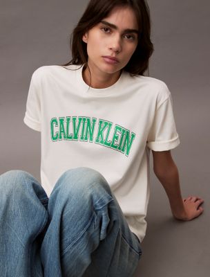 Boxy Varsity Logo T-Shirt, Tofu