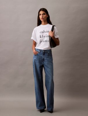 Relaxed CKJ Logo Tee, Brilliant White