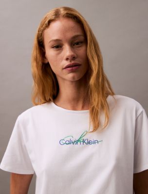 [ ] Slim Script Logo T-shirt ★大人気★ Script Logo Slim T-Shirt | Calvin Klein