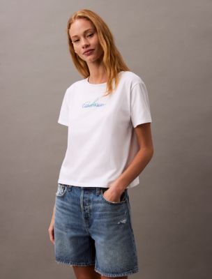Script Logo Slim T-Shirt, Brilliant White