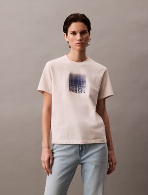 Blur Logo Graphic Classic T-Shirt, Oat Milk