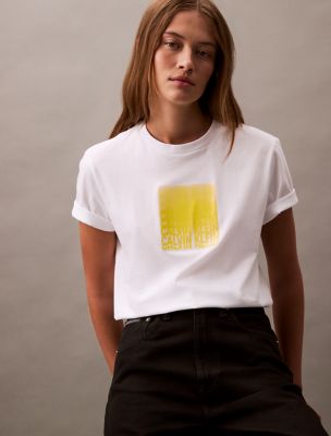 Blur Logo Graphic Classic T-Shirt, Brilliant White