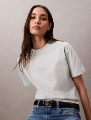 Monogram Logo Cropped Relaxed T-Shirt | Calvin Klein