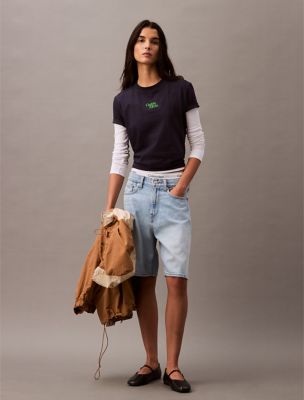 Flocked Logo Graphic Slim T-Shirt, Baritone Blue