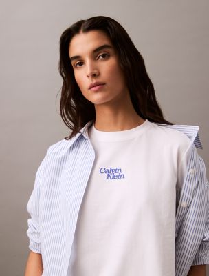 Flocked Logo Graphic Slim T-Shirt, Brilliant White