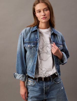 Floral Outline Graphic Classic T-Shirt, Brilliant White