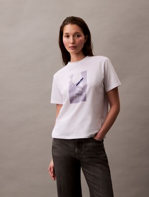 Street Sign Graphic Boxy T-Shirt, Brilliant White