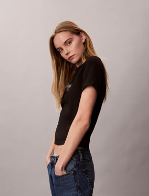 Женская футболка Calvin Klein Monologo, цвет: Чёрный — фото 3