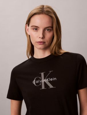 Женская футболка Calvin Klein Monologo, цвет: Чёрный — фото 4