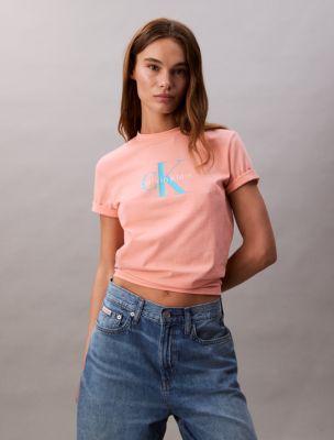 Monogram Logo Tee, Powder Orange