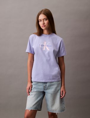 Embroidered Monogram Logo Tee, Sweet Lavendar