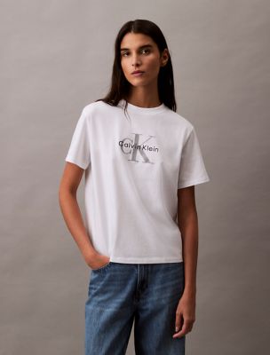 Embroidered Monogram Logo Tee, Brilliant White