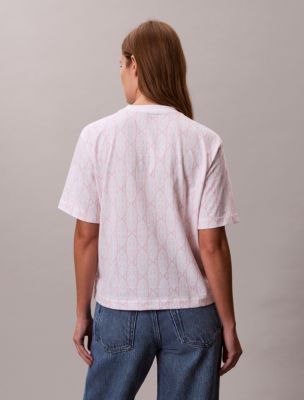 Женские футболки Calvin Klein Allover Monogram Boxy T-Shirt — фото 3
