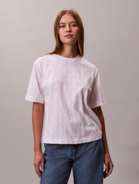 Женские футболки Calvin Klein Allover Monogram Boxy T-Shirt