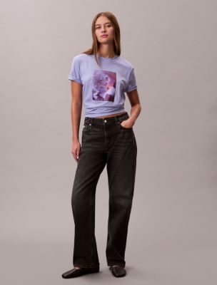 Flower Script Logo Graphic Classic T-Shirt, Sweet Lavender