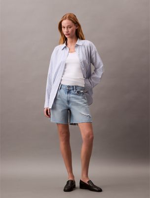 90s 6-Inch Denim Shorts, Rams Head
