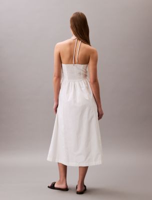 halter crepe wedding dress DaVinci Bridal 50734 A-Line Halter High Neck Lace Appliques Sequin Train Wedding Gown 4 / Ivory/Ivory