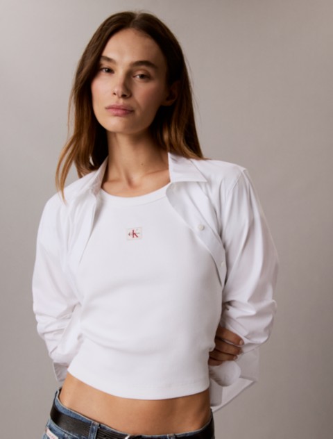 Женские футболки Calvin Klein Woven Monologo Slim T-Shirt
