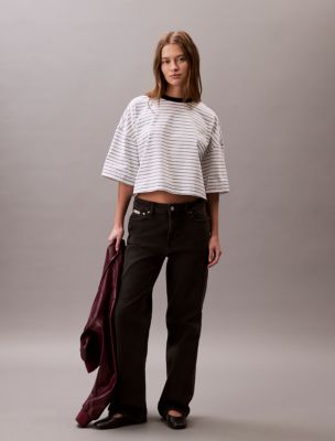 Stripe Cropped Boxy T-Shirt | Calvin Klein