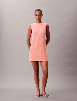 Crochet Mini Dress , Powder Pink