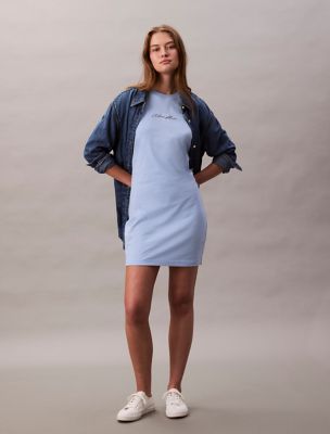 Logo Graphic Mini Tank Dress, Moderate Blue 