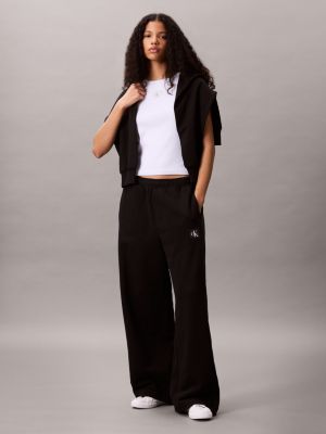 French Terry Relaxed Sweatpants, Black