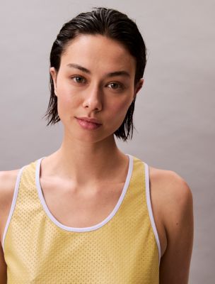 Pride Mesh Tank Top, Pale Lime Yellow