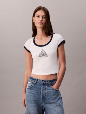 Monogram Logo Shape Graphic Slim T-Shirt, Tofu