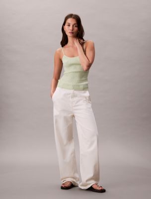 ★ ★ Women's Liquid Shine Tank Top 47C306G YAS 4 Liquid Shine Ribbed Tank Top | Calvin Klein