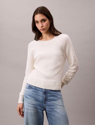 Cable Knit Classic Sweater, Tofu