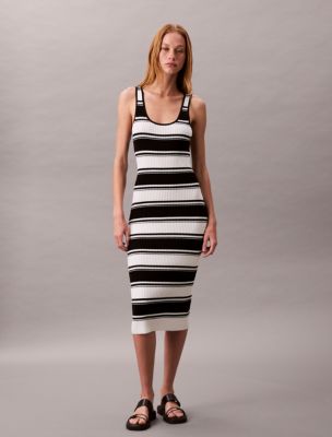 women's cotton rib sleeveless midi tank dress Cotton Rib Midi Tank Dress